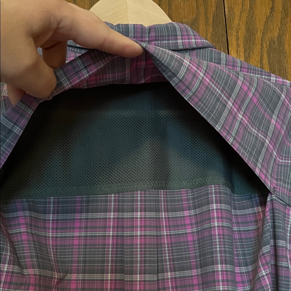 Duluth Trading Co Pink and Gray Plaid Shirt - Picture 3 of 7